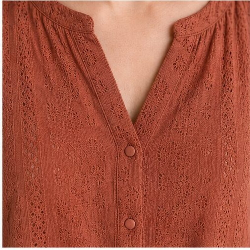 Rust Wrap Blouse - Picture 4 of 6